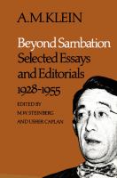 Beyond sambation : selected essays and editorials 1928-1955 /