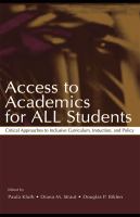 Access to Academics for All Students : Critical Approaches to Inclusive Curriculum, Instruction, and Policy.