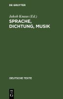 Sprache, Dichtung, Musik