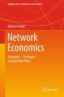 Network Economics Principles - Strategies - Competition Policy /