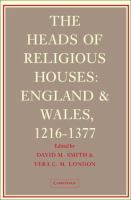 The heads of religious houses, England and Wales, 940-1216 /