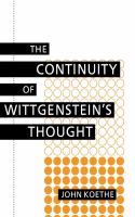 The Continuity of Wittgenstein's Thought