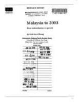 Malaysia to 2003 : from redistribution to growth /