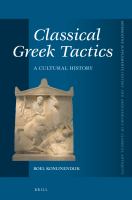 Classical Greek Tactics A Cultural History /