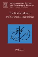 Equilibrium models and variational inequalities