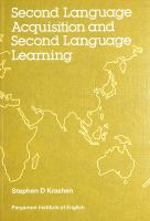 Second language acquisition and second language learning /