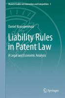 Liability Rules in Patent Law A Legal and Economic Analysis /