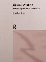 Before writing rethinking the paths to literacy /