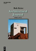 Architectural Journal 1960-1975.