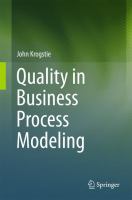 Quality in Business Process Modeling