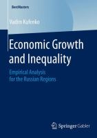 Economic Growth and Inequality Empirical Analysis for the Russian Regions /