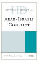 Historical Dictionary of the Arab-Israeli Conflict.