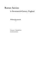 Roman satirists in seventeenth-century England /