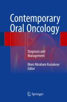 Contemporary Oral Oncology : Diagnosis and Management.