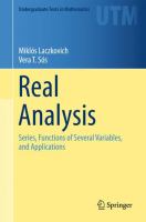 Real analysis : series, functions of several variables, and applications /
