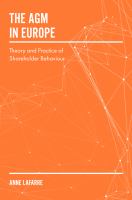 The AGM in Europe theory and practice of shareholder behaviour /