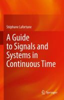 A Guide to Signals and Systems in Continuous Time