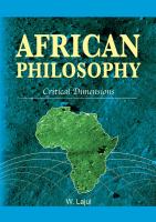 African Philosophy : Critical Dimensions /