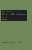 The Letters of Charles and Mary Anne Lamb 1796-1801 /