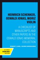 Heinrich Schenker, Oswald Jonas Moriz Violin /