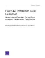 How civil institutions build resilience organizational practices derived from academic literature and case studies /