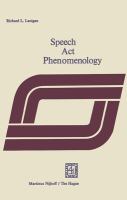 Speech act phenomenology /