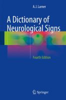 A dictionary of neurological signs