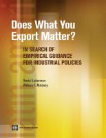 Does what you export matter? in search of empirical guidance for industrial policies /
