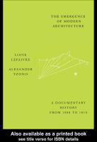 The emergence of modern architecture a documentary history from 1000 to 1810 /