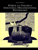 Ethics and values in industrial-organizational psychology