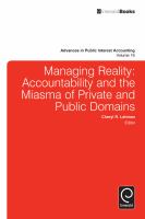 Managing Reality : Accountability and the Miasma of Private and Public Domains.