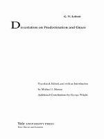 Dissertation on predestination and grace