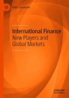 International Finance New Players and Global Markets /