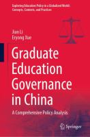 Graduate Education Governance in China A Comprehensive Policy Analysis /