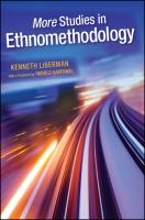 More studies in ethnomethodology /