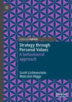 Strategy through Personal Values A behavioural approach /