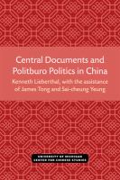 Central documents and Politburo politics in China /