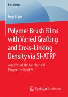 Polymer Brush Films with Varied Grafting and Cross-Linking Density via SI-ATRP Analysis of the Mechanical Properties by AFM /