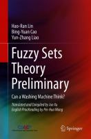 Fuzzy Sets Theory Preliminary Can a Washing Machine Think? /