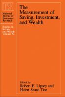 The Measurement of Saving, Investment, and Wealth.