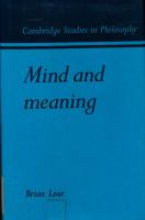 Mind and meaning /