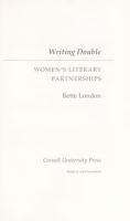 Writing double women's literary partnerships /