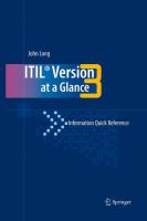 ITIL Version 3 at a Glance Information Quick Reference /