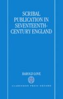 Scribal publication in Seventeenth-Century England /