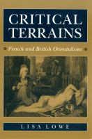 Critical terrains French and British orientalisms /