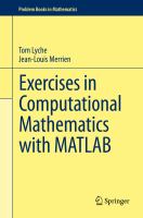 Exercises in Computational Mathematics with MATLAB