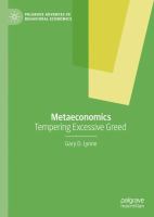 Metaeconomics Tempering Excessive Greed /