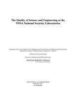 The Quality of Science and Engineering at the NNSA National Security Laboratories.