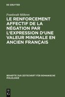 Le renforcement affectif de la négation par l'expression d'une valeur minimale en ancien français /