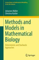 Methods and Models in Mathematical Biology Deterministic and Stochastic Approaches /